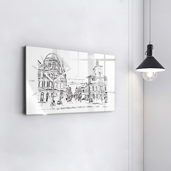 Vízszintes üvegóra Poznań város illusztrációja