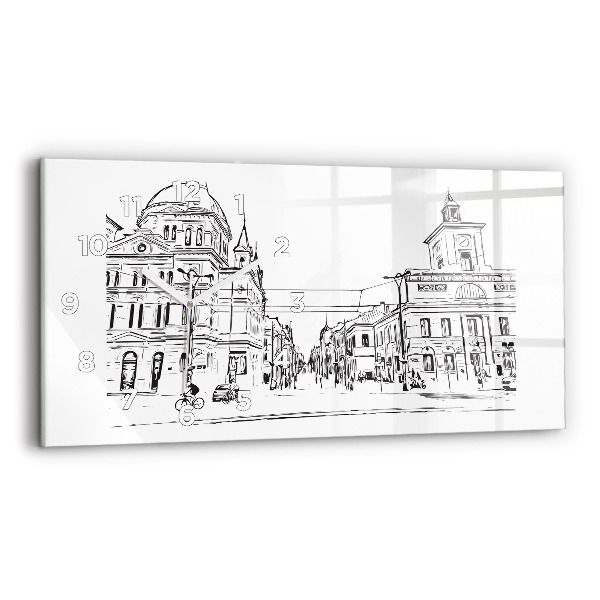 Vízszintes üvegóra Poznań város illusztrációja