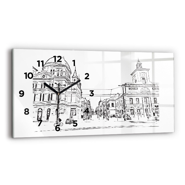 Vízszintes üvegóra Poznań város illusztrációja