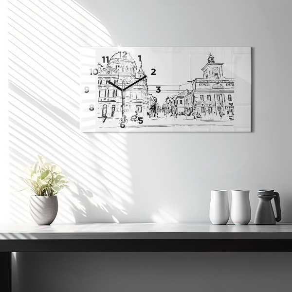 Vízszintes üvegóra Poznań város illusztrációja