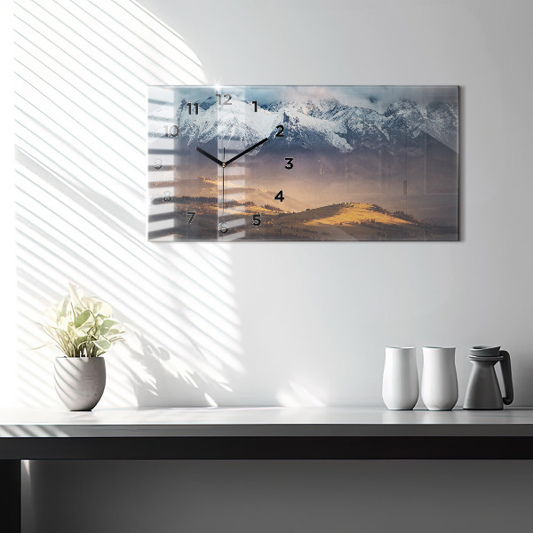 Vízszintes üvegóra Tátra a téli hegyi panorámában