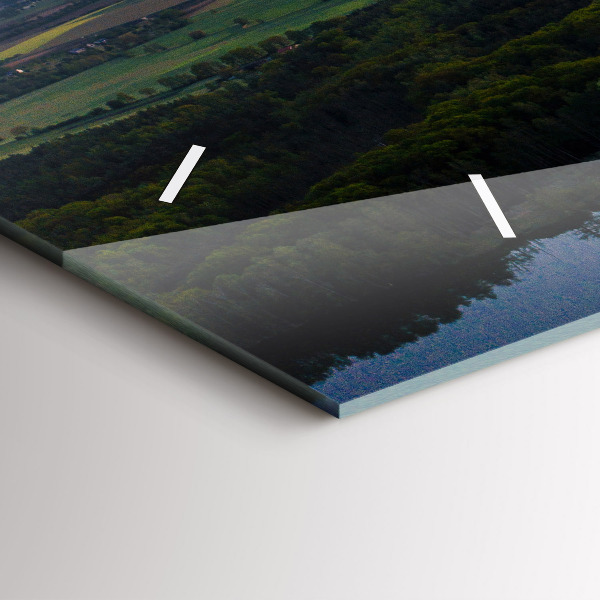 Vízszintes üvegóra Légi felvétel a tóra