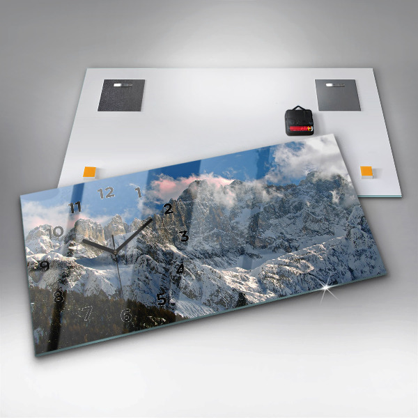 Vízszintes üvegóra Hegyek A kék ég alatt