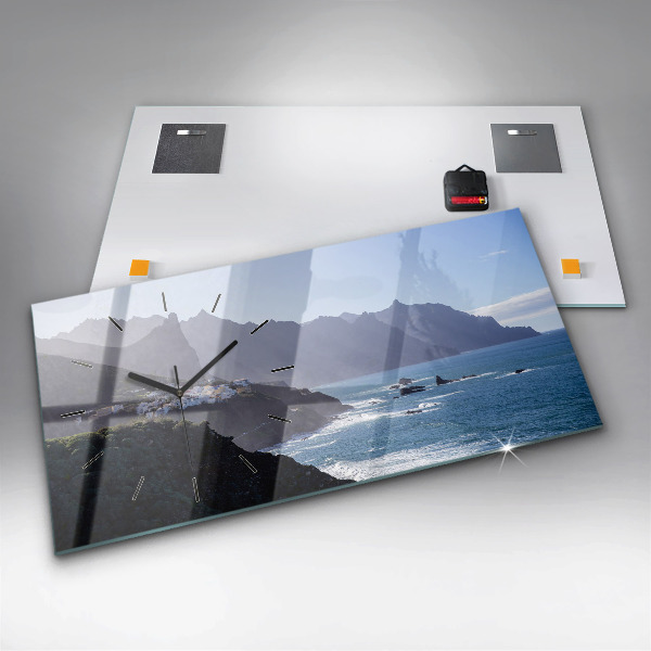 Vízszintes üvegóra Hegyek az óceán mellett