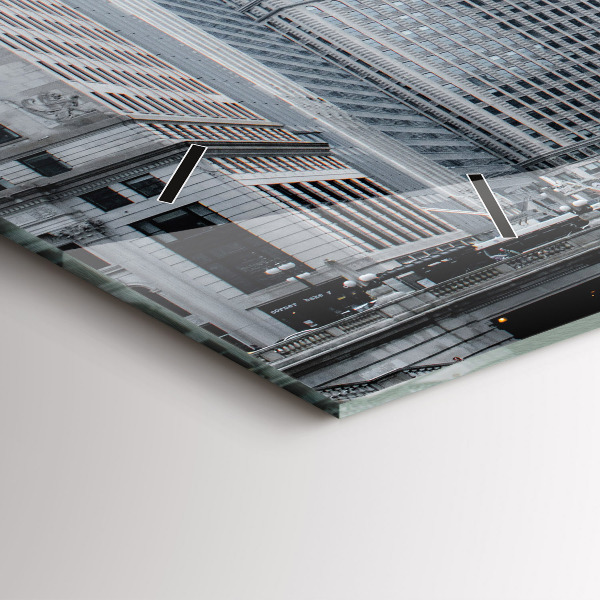 Vízszintes üvegóra Lodz panorámával a városra