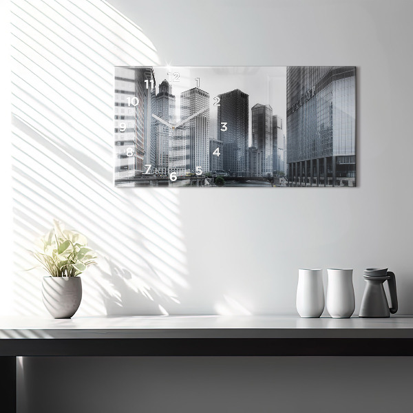 Vízszintes üvegóra Lodz panorámával a városra