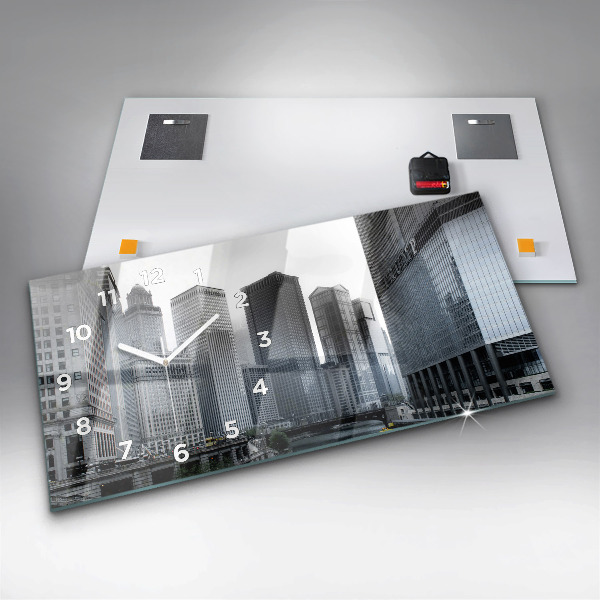 Vízszintes üvegóra Lodz panorámával a városra