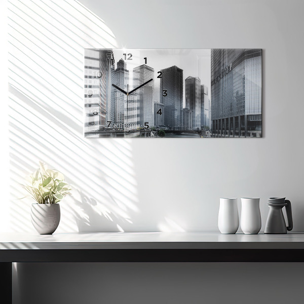 Vízszintes üvegóra Lodz panorámával a városra