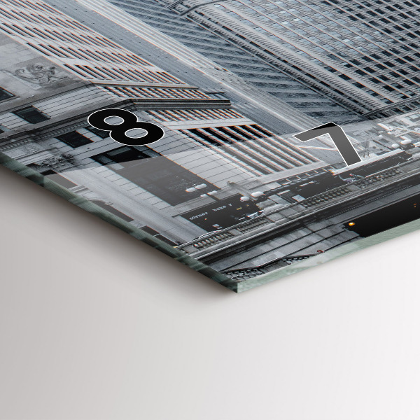 Vízszintes üvegóra Lodz panorámával a városra