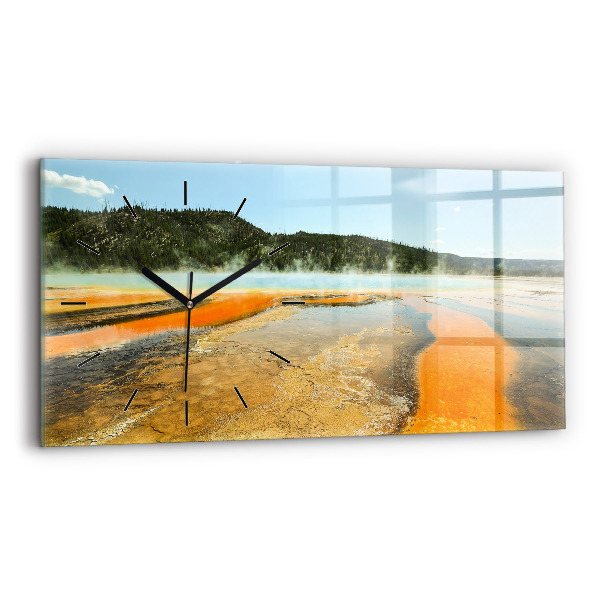 Vízszintes üvegóra Tó hegyekkel