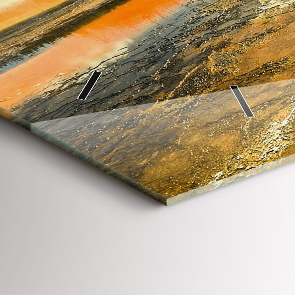 Vízszintes üvegóra Tó hegyekkel