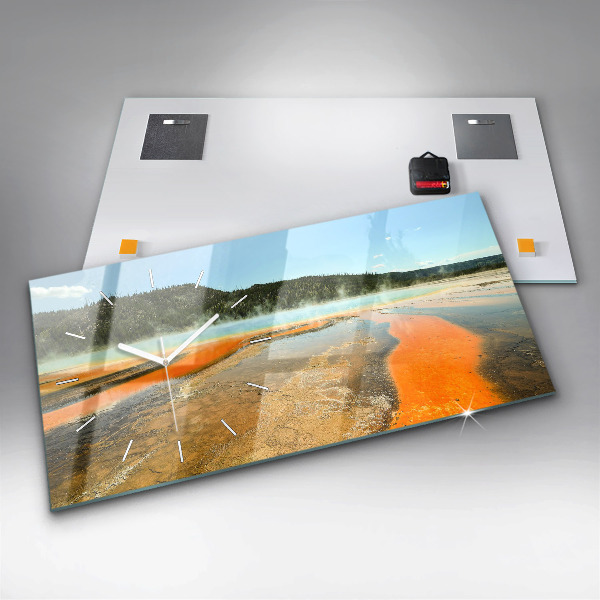 Vízszintes üvegóra Tó hegyekkel