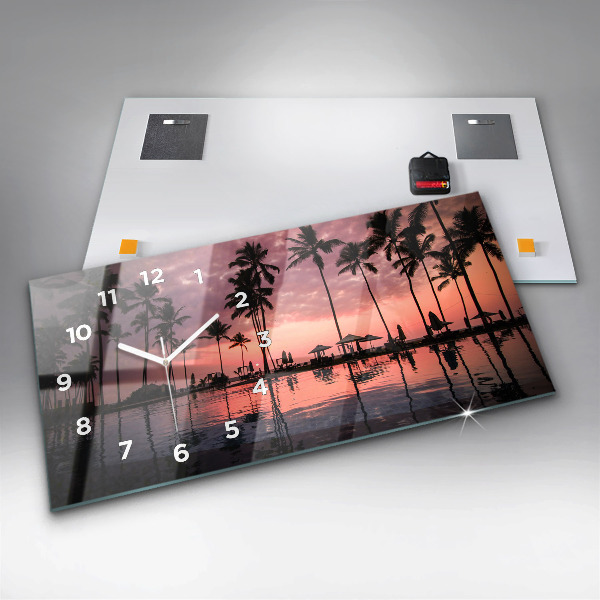 Vízszintes üvegóra Pálmafák Hawaii-on