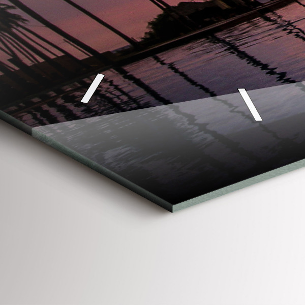 Vízszintes üvegóra Pálmafák Hawaii-on