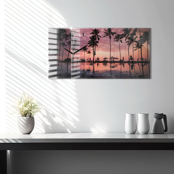 Vízszintes üvegóra Pálmafák Hawaii-on