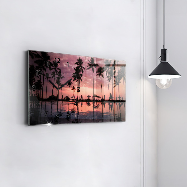 Vízszintes üvegóra Pálmafák Hawaii-on