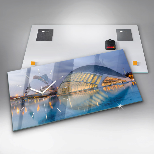 Vízszintes üvegóra Városi naplemente