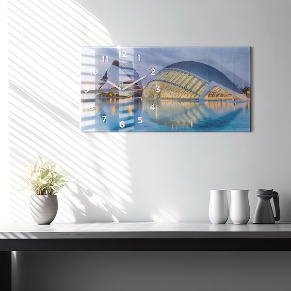 Vízszintes üvegóra Városi naplemente