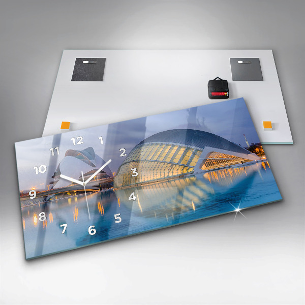 Vízszintes üvegóra Városi naplemente