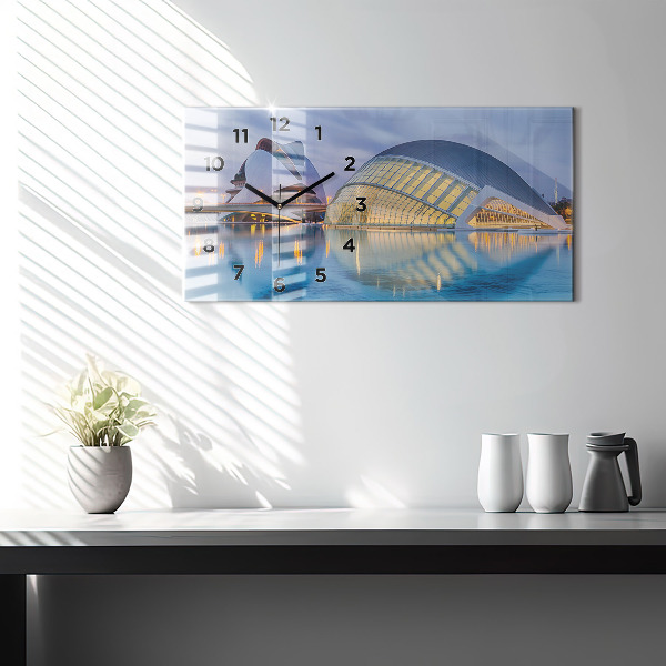 Vízszintes üvegóra Városi naplemente