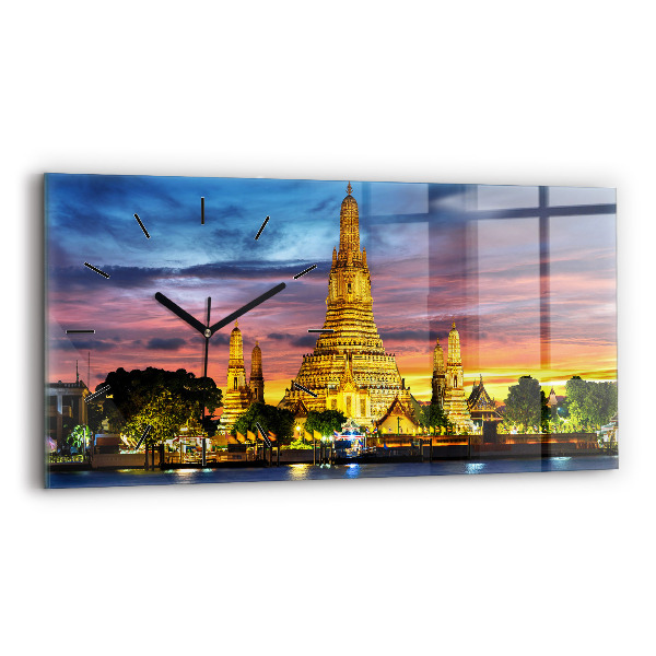 Vízszintes üvegóra Templom Bangkokban