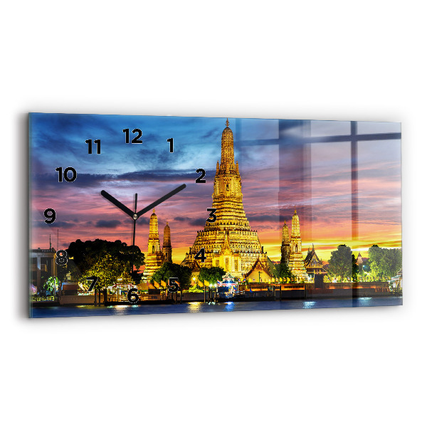Vízszintes üvegóra Templom Bangkokban