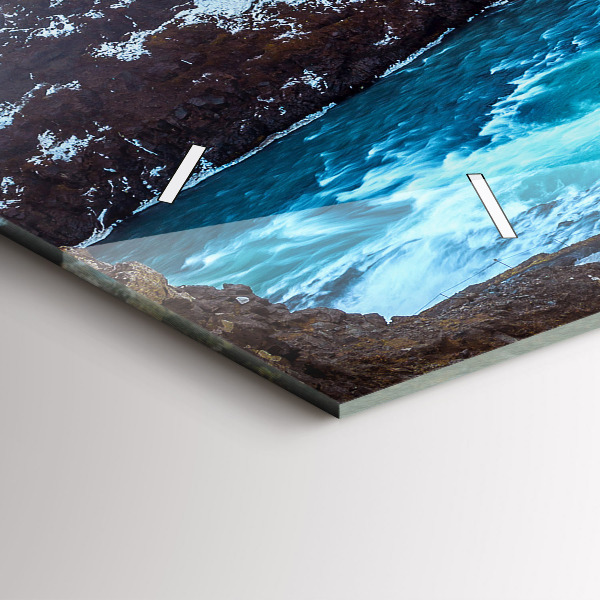 Vízszintes üvegóra Gullfoss vízesés Izlandon