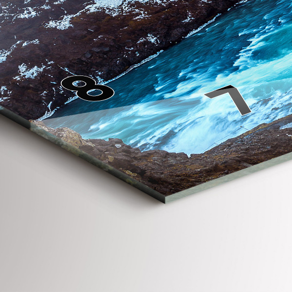 Vízszintes üvegóra Gullfoss vízesés Izlandon