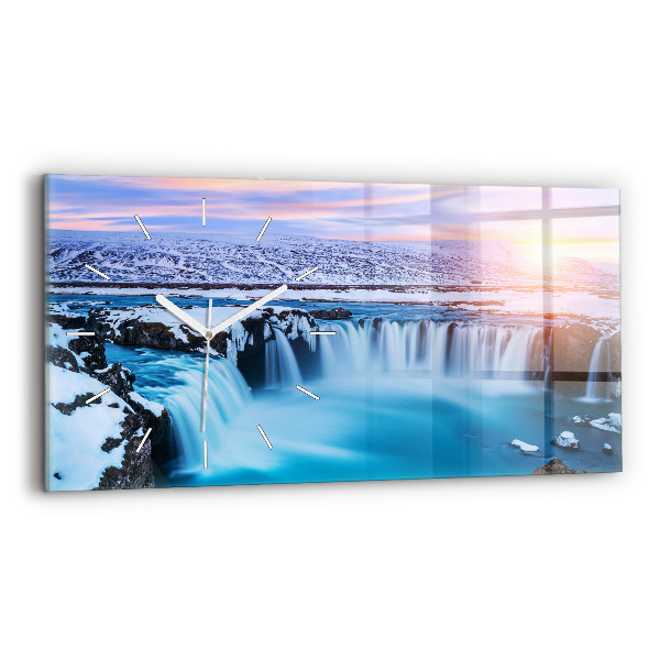 Vízszintes üvegóra Godafoss vízesés Izlandon