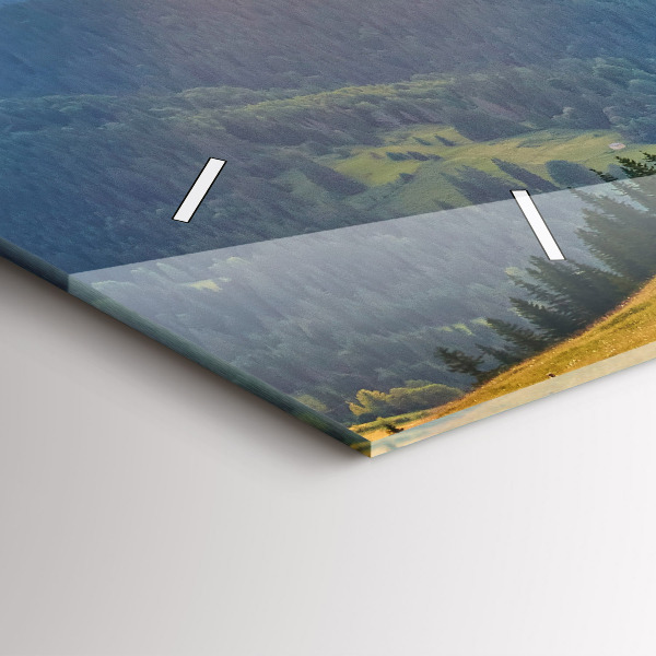 Vízszintes üvegóra Táj erdőkkel