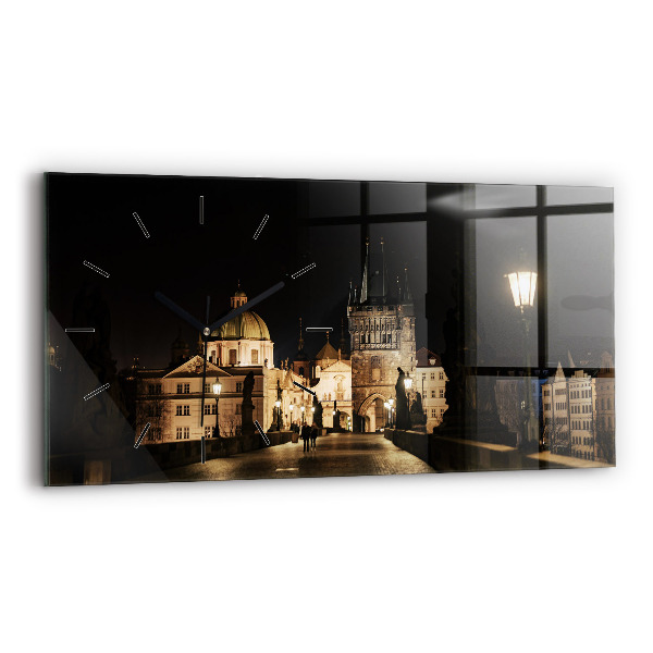 Vízszintes üvegóra Károly híd Prágában