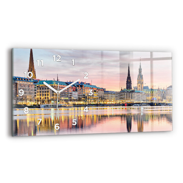Vízszintes üvegóra Alster Hamburgban