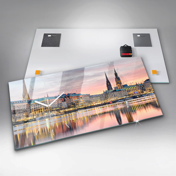Vízszintes üvegóra Alster Hamburgban