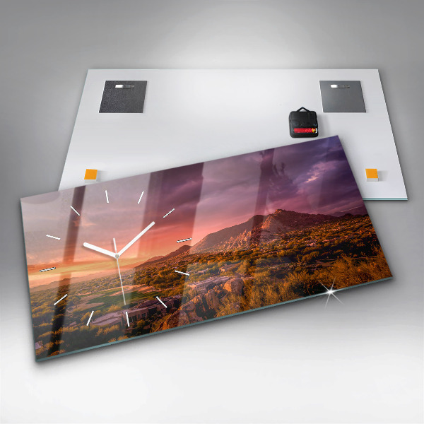 Vízszintes üvegóra Észak-Scottsdale naplemente