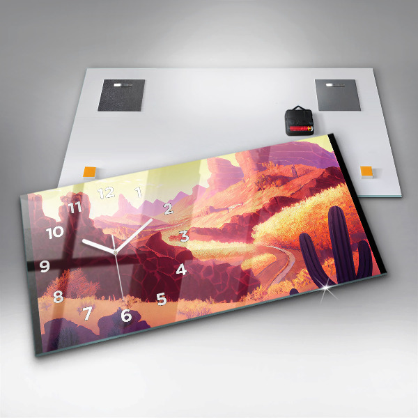 Vízszintes üvegóra Arizona sivatagi illusztráció