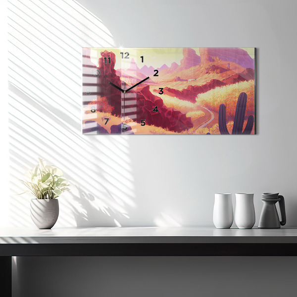 Vízszintes üvegóra Arizona sivatagi illusztráció