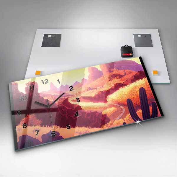 Vízszintes üvegóra Arizona sivatagi illusztráció