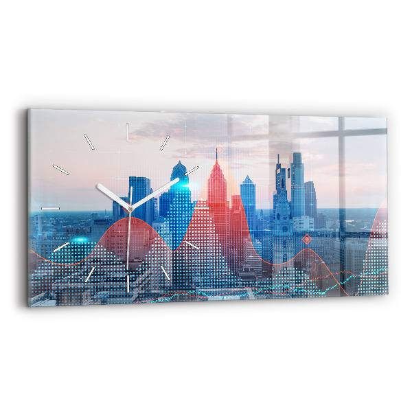 Vízszintes üvegóra Felhőkarcolók Philadelphiában