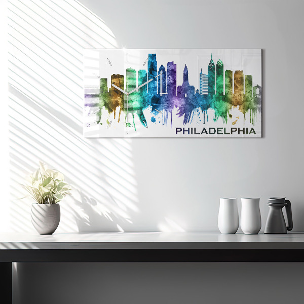 Vízszintes üvegóra Színes Philadelphia