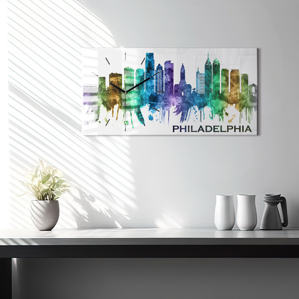Vízszintes üvegóra Színes Philadelphia