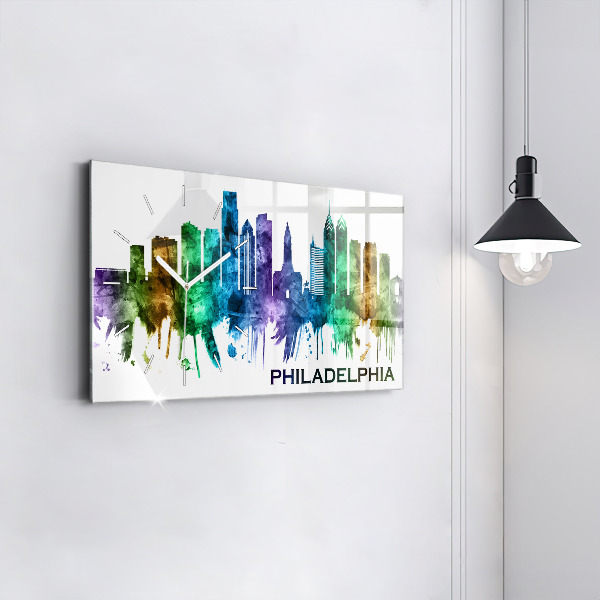 Vízszintes üvegóra Színes Philadelphia