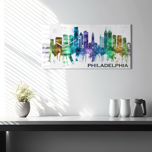 Vízszintes üvegóra Színes Philadelphia
