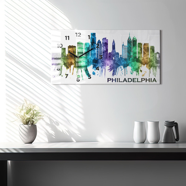 Vízszintes üvegóra Színes Philadelphia