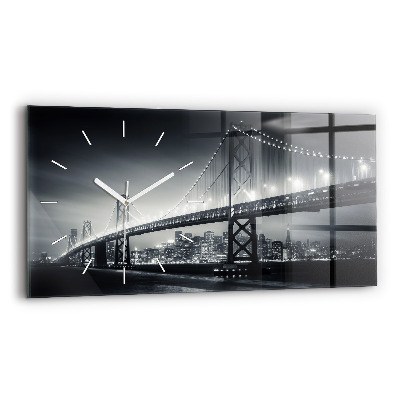 Vízszintes üvegóra San Francisco híd éjjel