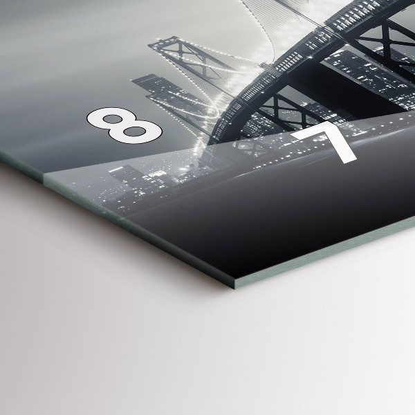 Vízszintes üvegóra San Francisco híd éjjel