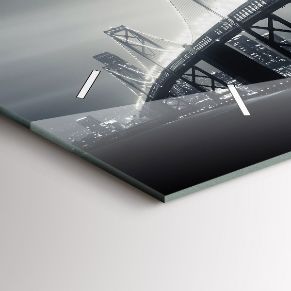 Vízszintes üvegóra San Francisco híd éjjel