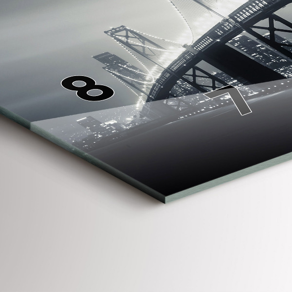 Vízszintes üvegóra San Francisco híd éjjel