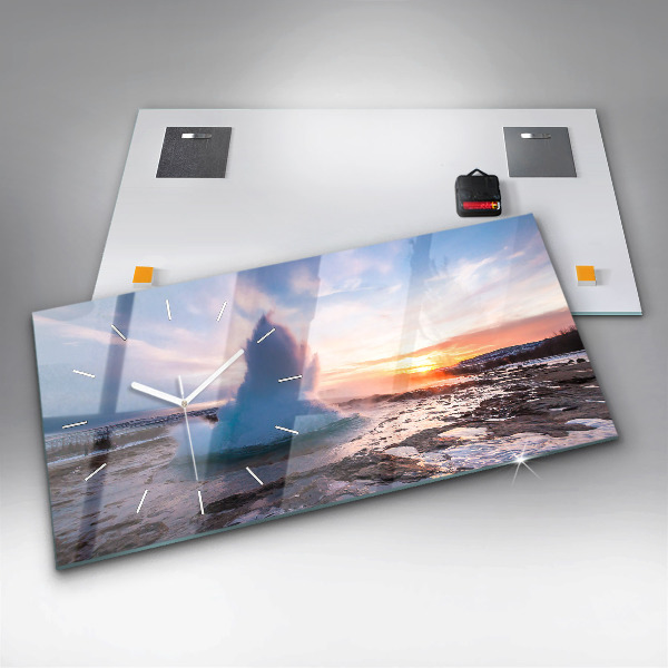 Vízszintes üvegóra Gejzír Izland szigetén