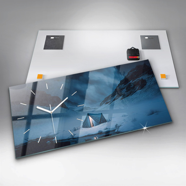 Vízszintes üvegóra Sátor Izland hegyei között