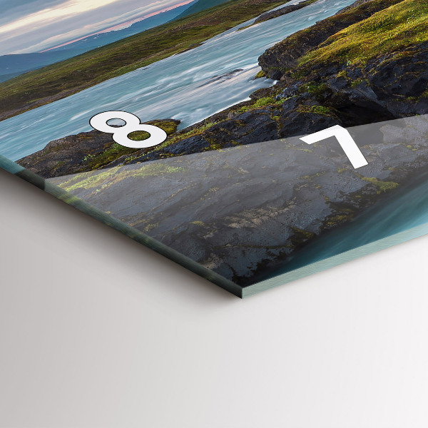 Vízszintes üvegóra Táj vízeséssel